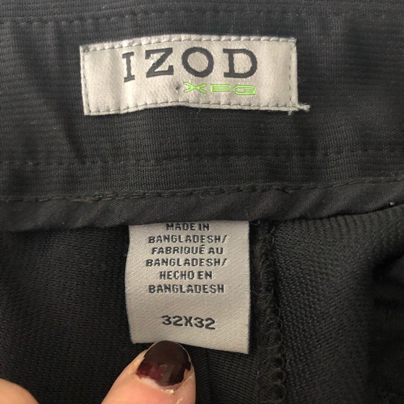 Izod Golf XFG Men's Pants Black 32x32 Flat Front Polyester - Picture 7 of 9